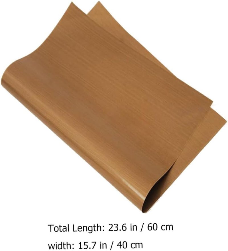 حصيرة خبز غير لاصقة قابلة لإعادة الاستخدام 4 قطع 40x60 سم لون القهوة بطانة فرن من مادة PTFE - Image 2
